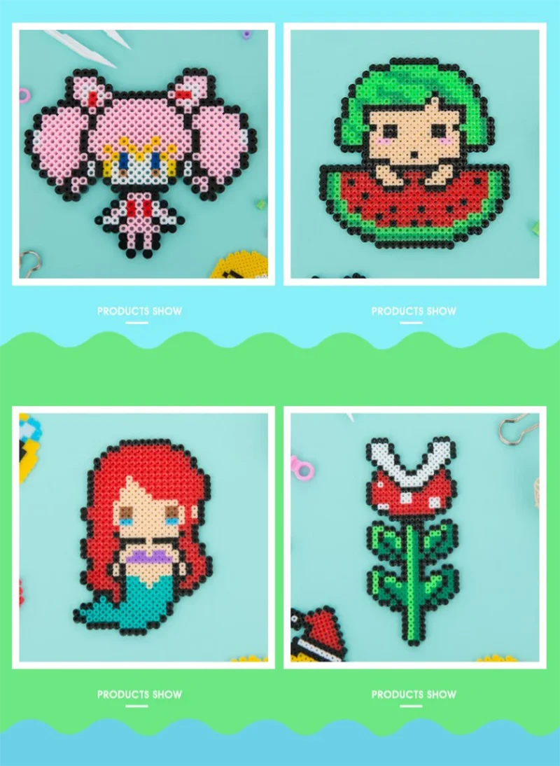 Kit De Cuentas Para Planchar De 5 Mm - 72 Colores Con Tablero, Pinzas Y Plantillas, Manualidades Para Niños 5+
