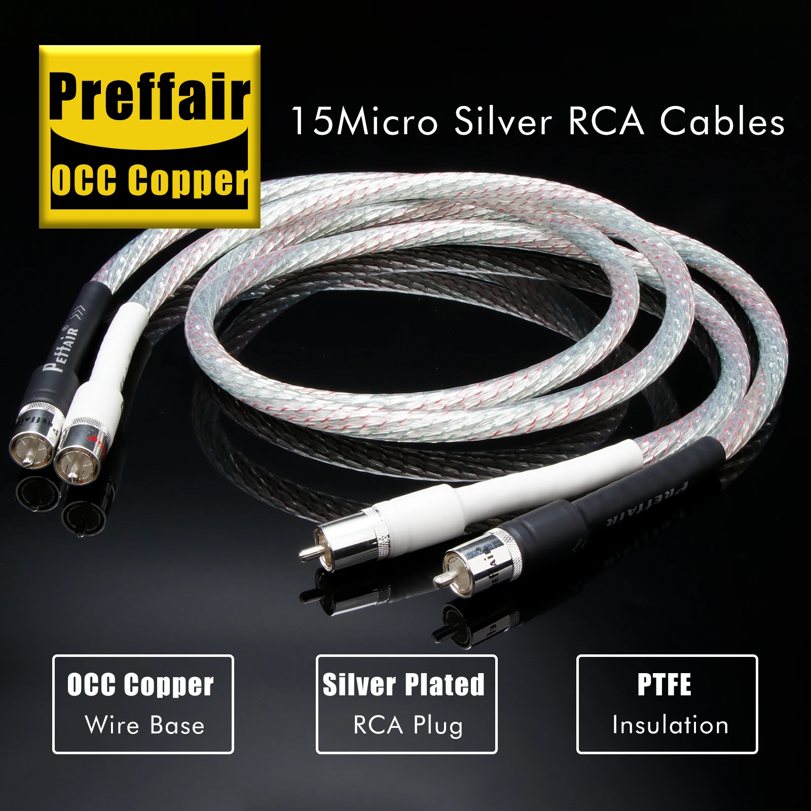 

Кабель Preffair OCC из меди с серебряным покрытием, аудиокабель, микрофонный кабель, 3-контактный XLR (штекер-гнездо), 8N OCC, стереокабель