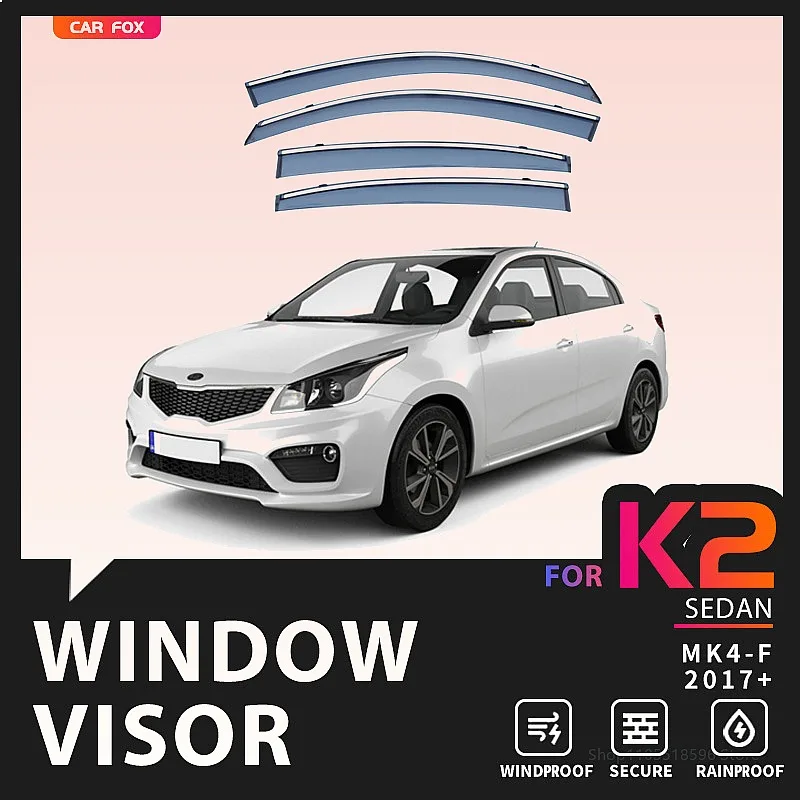 

For KIA K2 Rio X-Line KX CROSS Car Window Visor Rain Sun Shade Awning Side Window Deflector Accessories