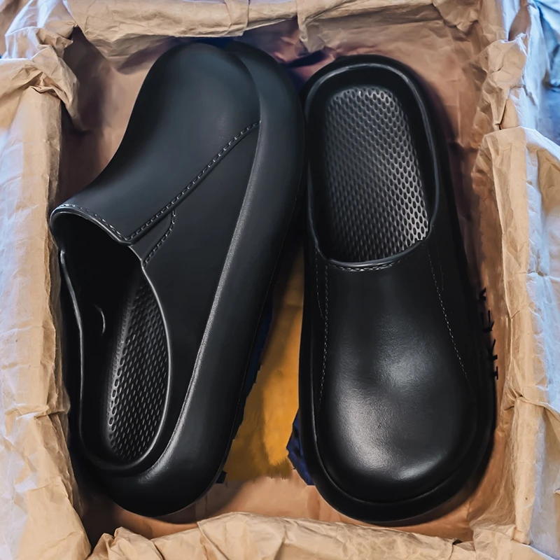Men Slippers Indoor Garden Clogs WaterProof Chef Shoes Beach Sandal Slippers For Pet Women Workers Outdoor Fishing Home Shoes