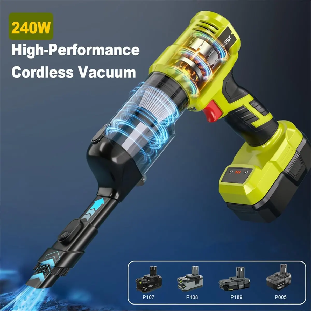 

*AA60I для Ryobi 18 В аккумуляторный беспроводной пылесос 3-скоростной регулируемый портативный бесщеточный ручной пылесос