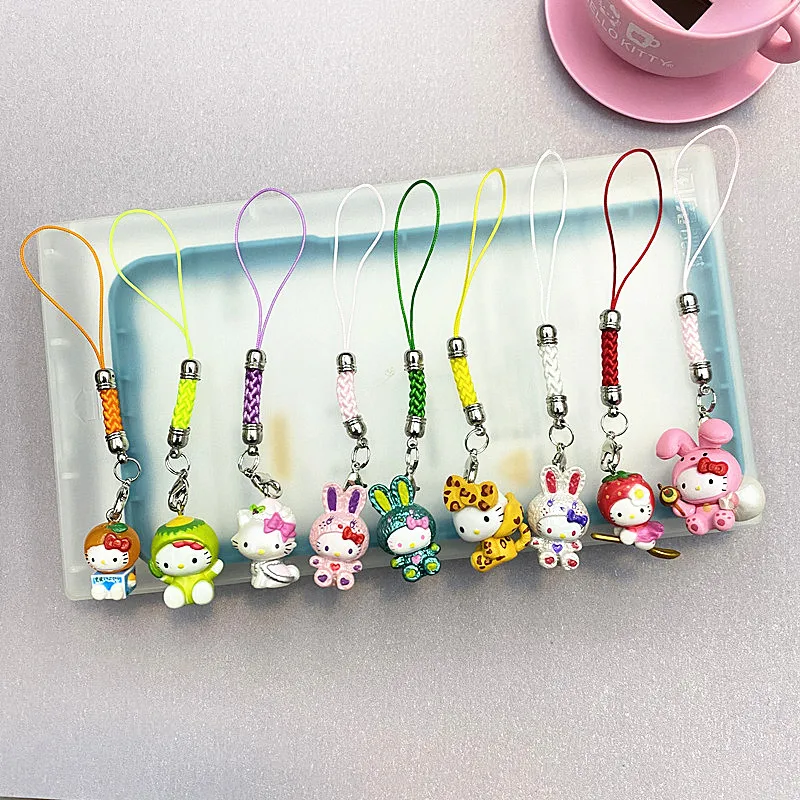 

Kawaii Holle Kitty чехол для мобильного телефона ремешок милый забавный рюкзак «сделай сам» кулон брелки украшение сумка ключ от машины подвесная веревка
