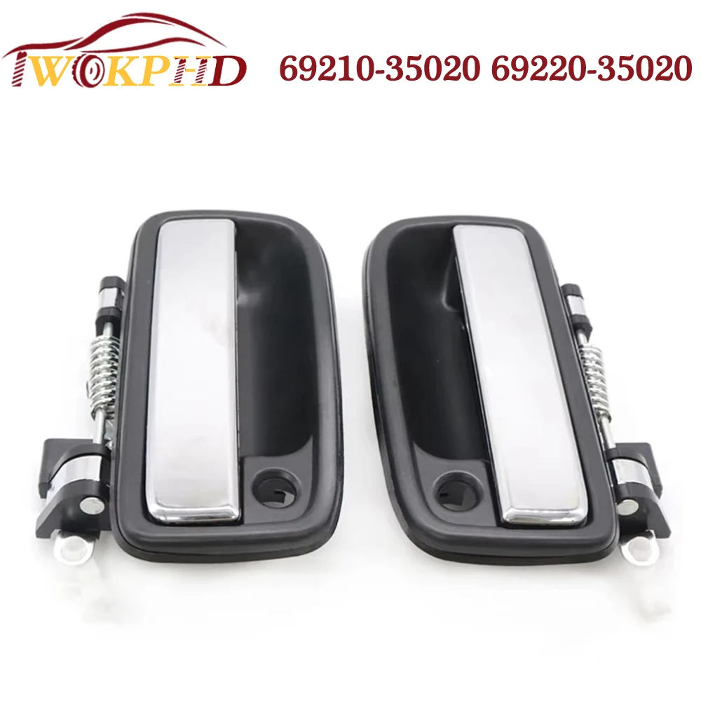 Car Black Front Outer Exterior Door Handle LH & RH Pair Set 69210-35020 69220-35020 Fit For Toyota Tacoma Pickup Truck 1995-2004