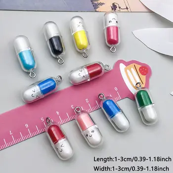 隨機10個樹脂藥丸吊飾套裝,可用於製作DIY鑰匙圈、耳環、手鍊、項鍊等飾品 8 最佳銷售 藥丸護符 - №3