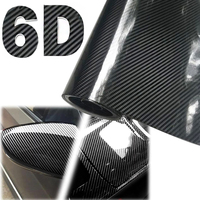 30/50CM Black 6D High Gloss Carbon Fiber Vinyl Stripe Carbon Film Vinyl Car Accessories For Vehicle Interior Hood Roof Door