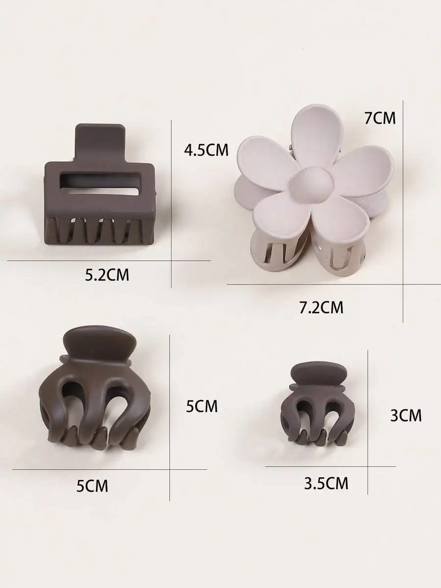 

Fashion Solid Color Hair Clips Floral Claw Clips For Women Stylish Ponytail Bun Accessories