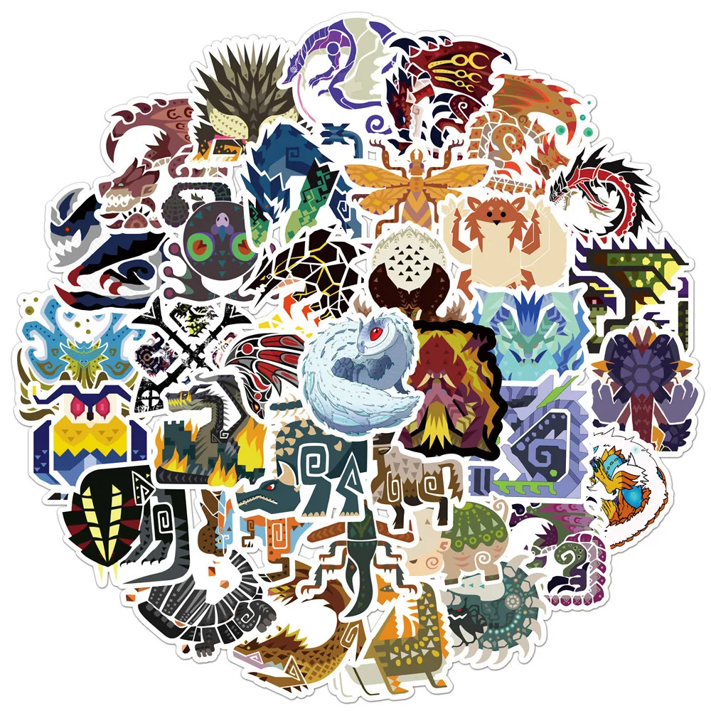 10/30/50/100 Stück neue Monster Hunter Graffiti-Aufkleber, wilde und furchteinflößende Fahrradkessel, Fenster, Wand, Wasserbecher, Trolley, beliebt – Detail 5