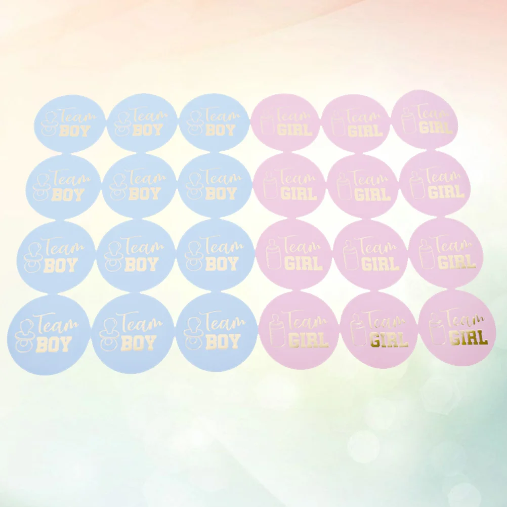 48pcs Kid Stickers Identification Adhesive Sticker for Party Activity (24pcs Boy Pattern, 24pcs Girl Pattern)