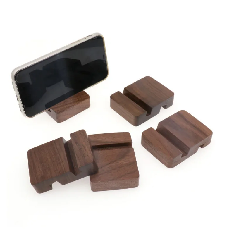 100Pcs/Lot Universal Portable Solid Wood Cell Phone Racks Desk Stand Holder for Mobile Phone Tablet PC E-reader Home Storage