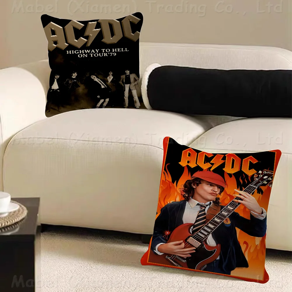 AC DC Band Personalized Picture Text Home Decorative Pillows Household Gifts 45x45cm