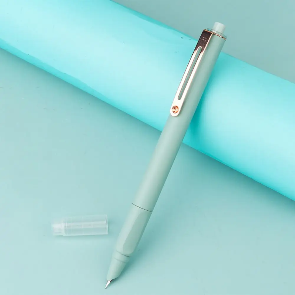 Retractable Press Type Fountain Pen Color Pen Body Notched Ink Pen Exchangeable Ink Cartridge Three Point Positioning view 4