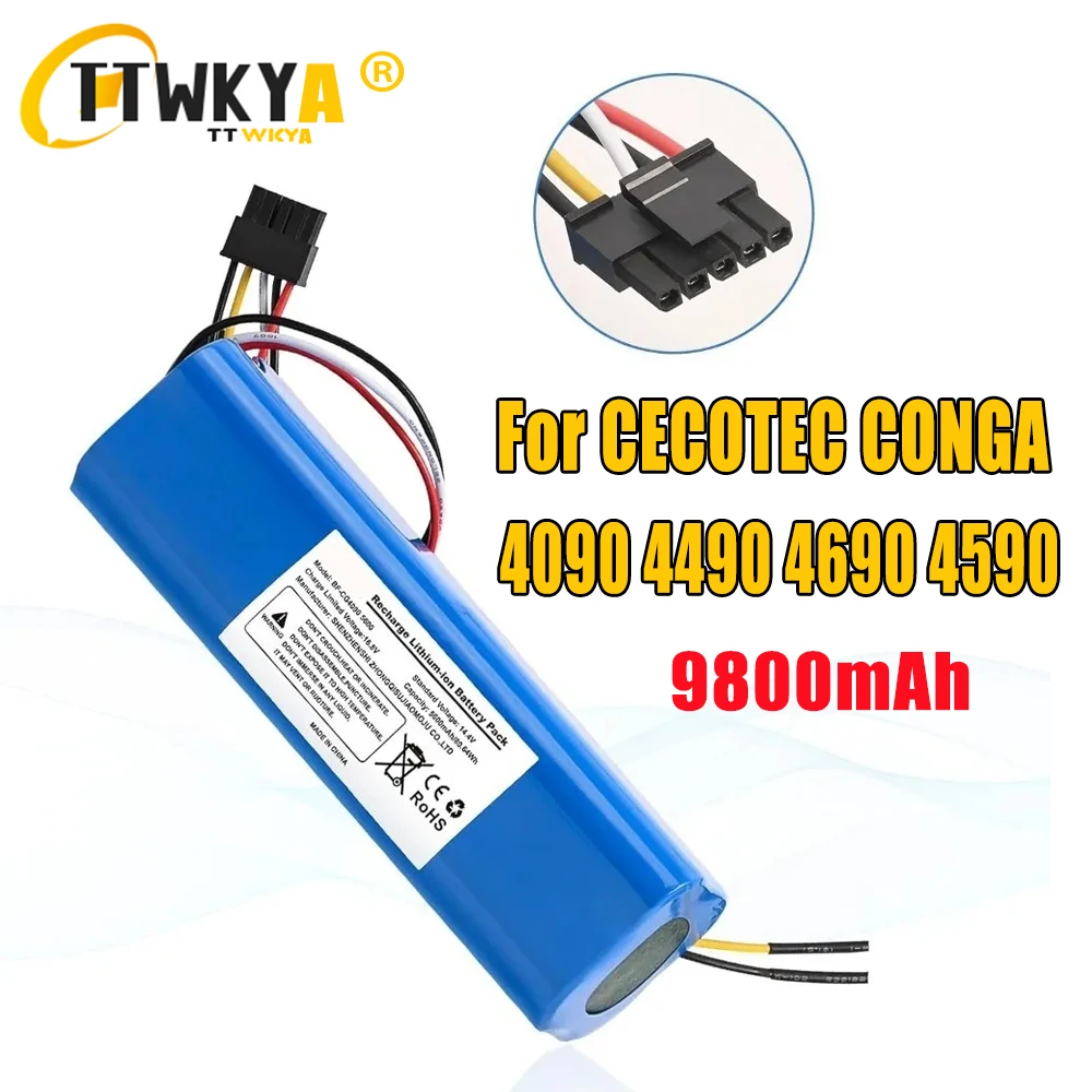 

9800mAh 4s2p Battery For CECOTEC CONGA 4090 4490 4690 4590 Mopping Robot Battery Pack Netease Intelligent Manufacturing NITModel