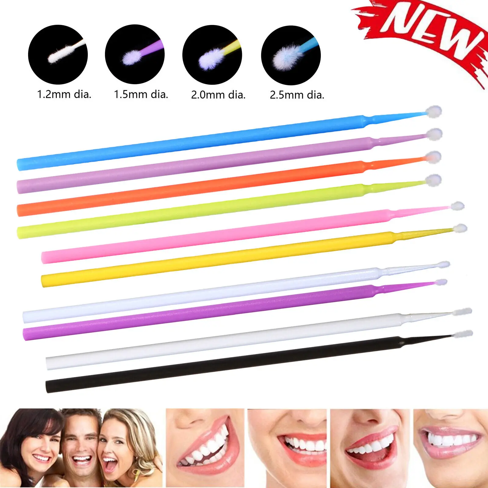 

100pcs/pack Dental Microbrush Micro Brush Applicator Tip Regular/Fine/Ultrafine for Makeup Eyelash/dentist