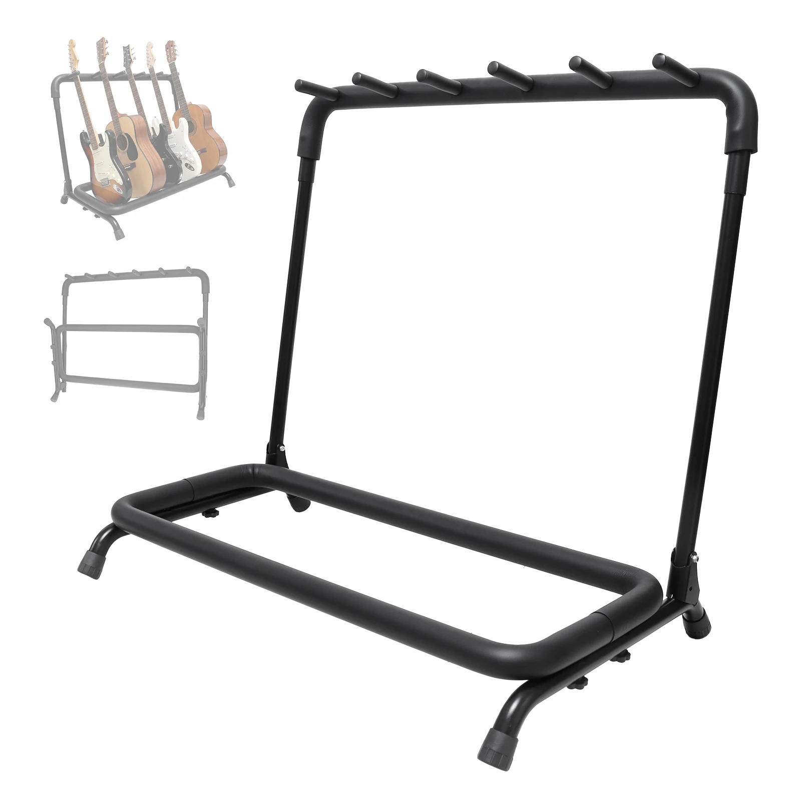 Foldable Metal Stable 5-Guitar Stand for Acoustic Classical Electric Guitars and Bass, Heavy Duty Guitar Display Rack