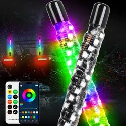 Remote Control LED Flagpole Lights 30cm/1ft Colorful Flagpole Spiral Antenna Whips Lights for UTV ATV Off Road Truck Sand Buggy