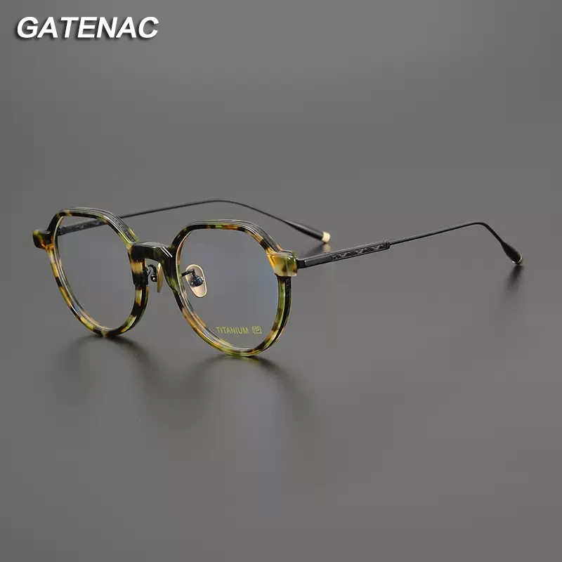 

Vintage Acetate Titanium Glasses Frame Men Vintage Prescription Myopia Eyeglasses Frame Women Luxury Brand Designer Spectacles