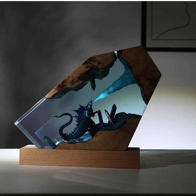 

Godzilla peripheral model ornaments resin night light European bedroom crafts ornament model night light birthday gift