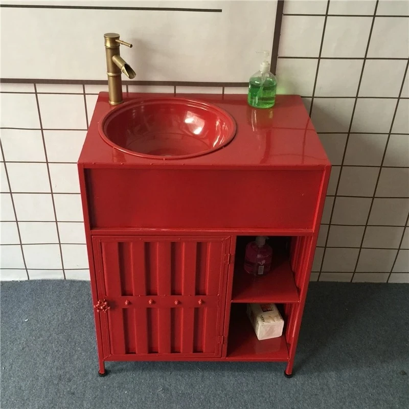 Industrial style washbasin retro sink black column sink commercial