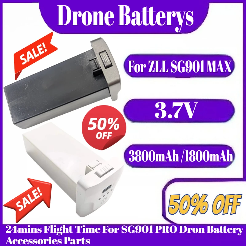 

3.7V 3800mAh For ZLL SG901 MAX Battery 24mins Flight Time 3.7V 1800mAh For SG901 PRO Dron Battery Accessories Parts