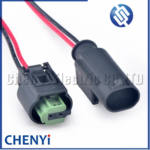 Imagen 1 del producto Conector automático impermeable de 2 pines, Sensor de temperatura del aire, Sensor de Radar inverso, enchufe del sensor ABS 8E 0973202   1- 967644 -1 968405 -1 con alambre