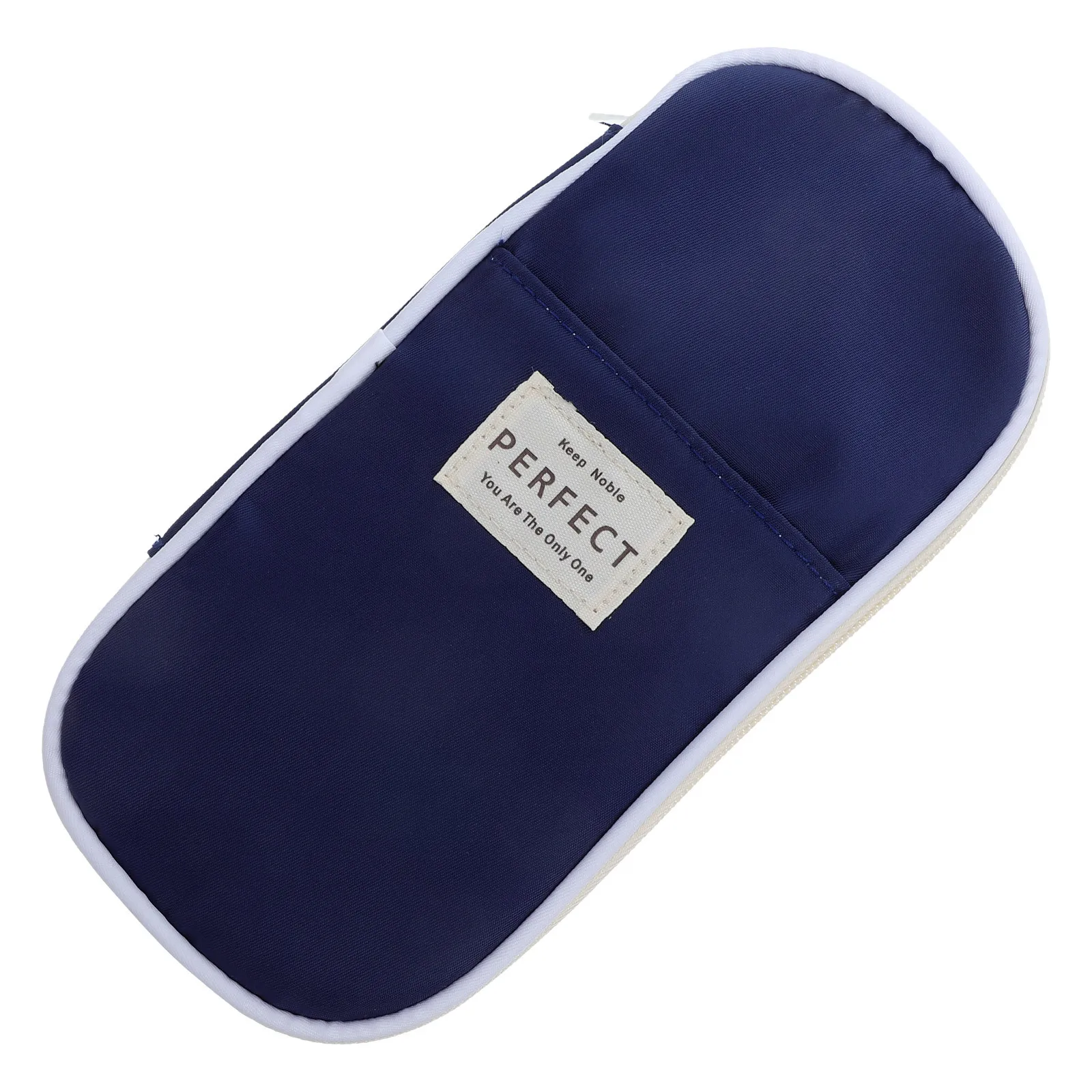 

Large Storage Pencil Case Dark Blue Big Capacity Zippered Desk Organizer School Supply Pouch for Teens Office