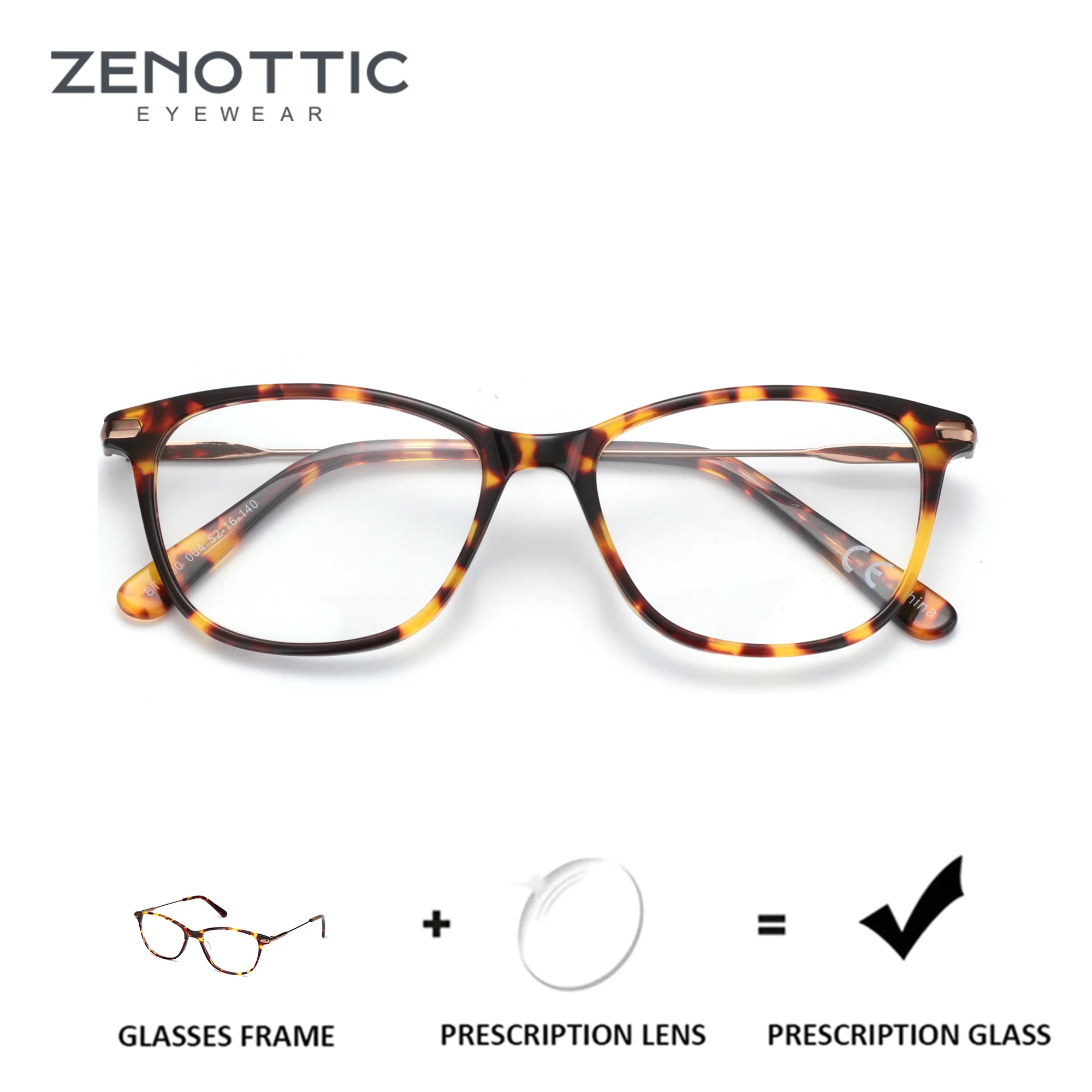 

ZENOTTIC XL Size Trendy Square Prescription Glasses Unisex Acetate Frame With Blue Light Blocking Photochromic Lenses