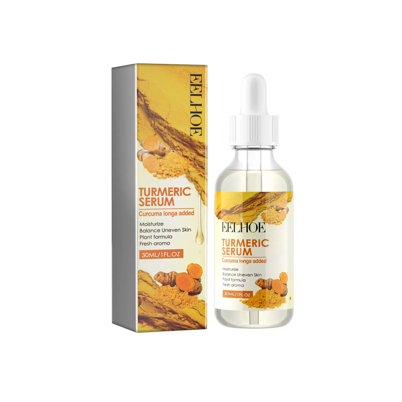 EELHOE Turmeric Nourishing Serum Anti Wrinkle Dark Spot Lightening Pigment Melanin Remove Acne Treatment Facial Whitening Care