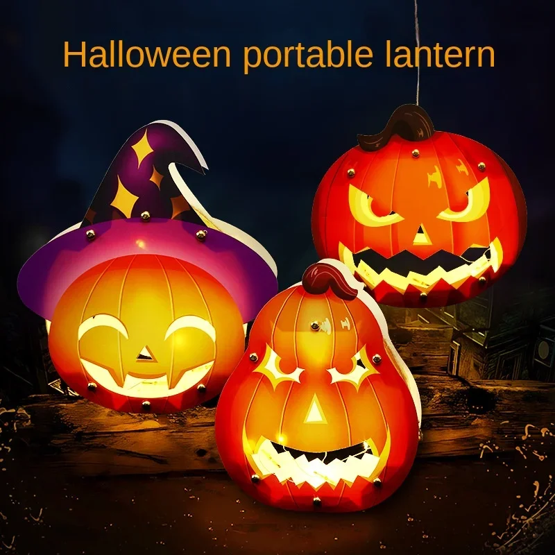 Leuchtendes Kürbis-Bastelset, DIY-Halloween-Laternenherstellungsset für Kinder, Vorschule, Klassenzimmer, Dekoration, Party-Versorgungsprojekt