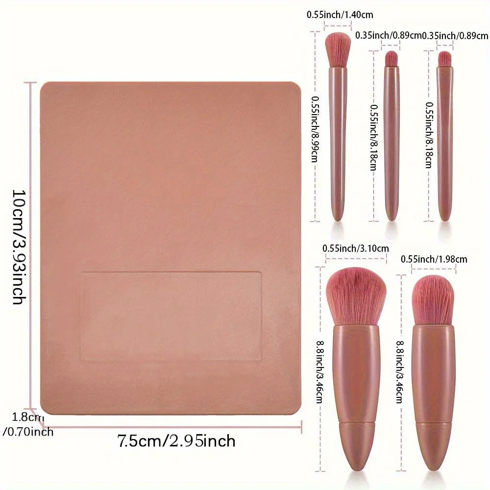 Set di pennelli per trucco a setole morbide e durevoli Strumento di bellezza multifunzionale portatile con scatola di immagazzinaggio a specchio antipolvere Modello Ramadan