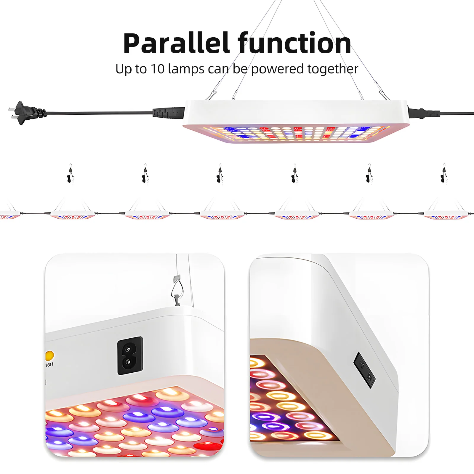 LED-Wachstumslichter für Zimmerpflanzen, Vollspektrum, Veg Bloom, 3 Modi, 8 Stunden/12 Stunden/16 Stunden, Timer, Fernbedienung, Pflanzenlicht,