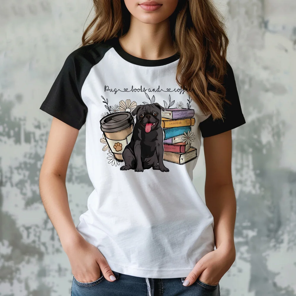 Pug t-shirts women funny designer manga Tee girl funny graphic harajuku clothing