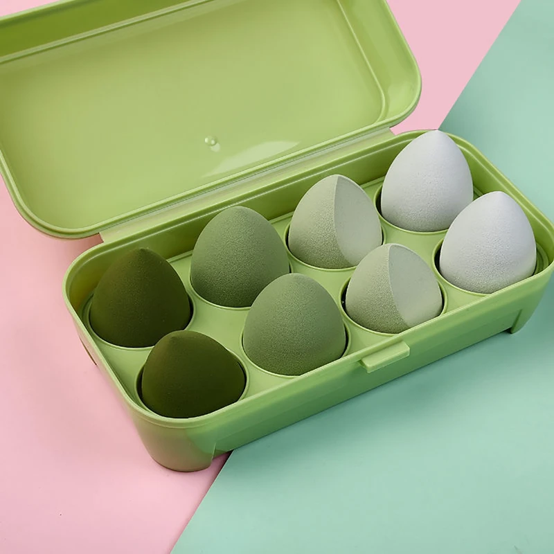 8 قطعة ماكياج الإسفنج خلاط الجمال البيض التجميل نفخة لينة الأساس الإسفنج مسحوق نفخة النساء يشكلون اكسسوارات أدوات التجميل