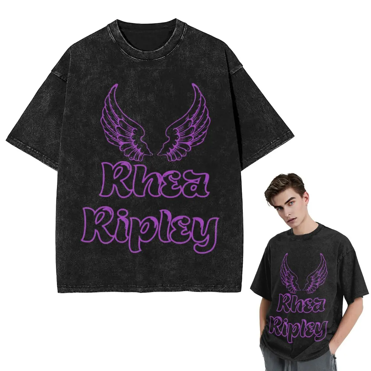 

Уличная одежда Футболки She Is My Mami Rhea Ripley Bootleg Wrestler Washed Футболка с короткими рукавами Футболки Топы Футболки для мужчин и женщин