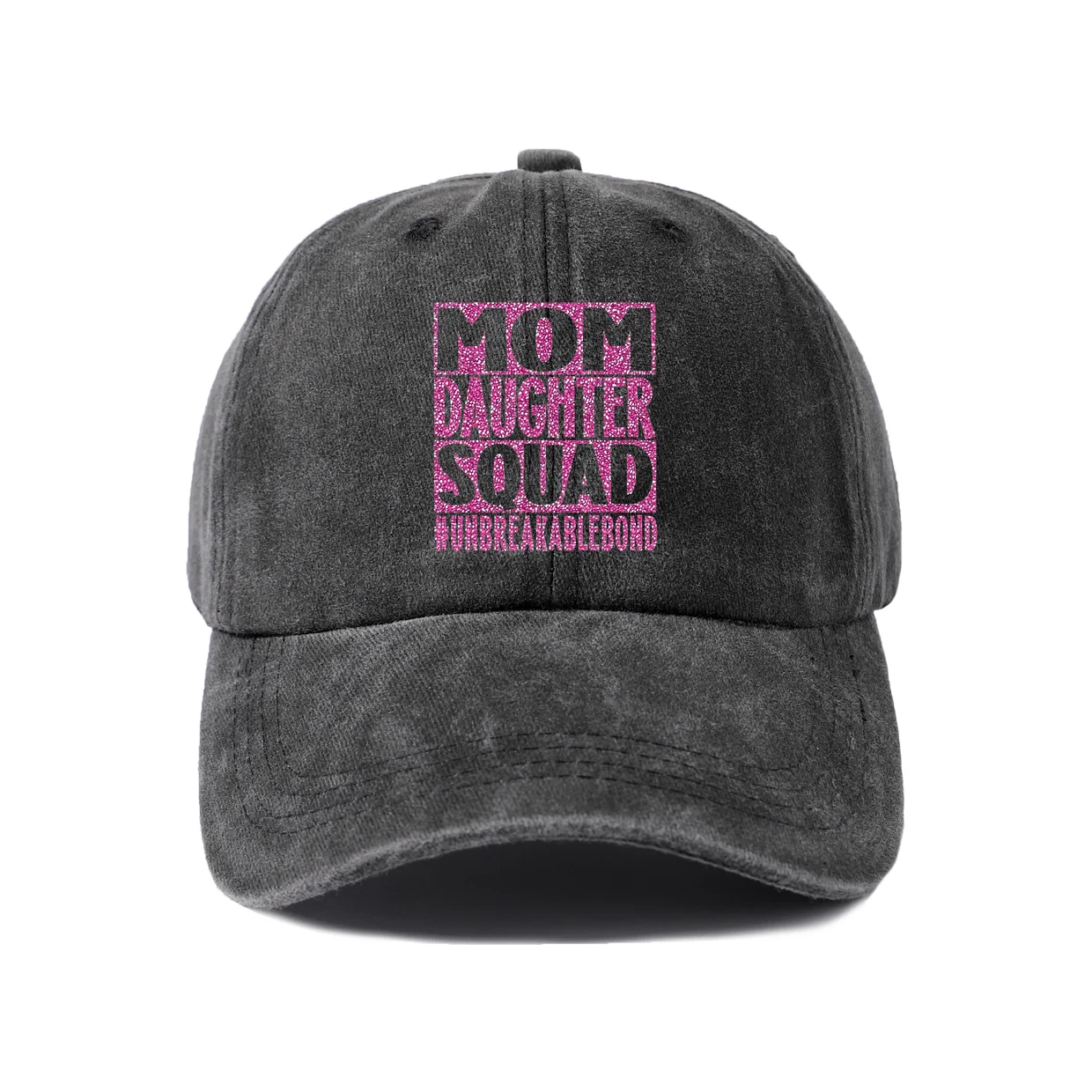 Mom Daughter Squad Graphic Baseball Cap, Vintage Washed Adjustable Unisex Dad Hat, Streetwear Gift