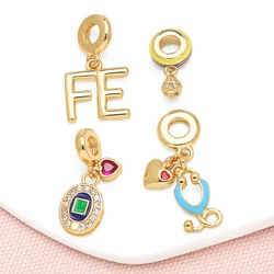 OCESRIO Polish Brass FE Pendant for Necklaces Colorful Heart Football Enamel Crystal Handmade Jewelry Making Supplies pdtb741