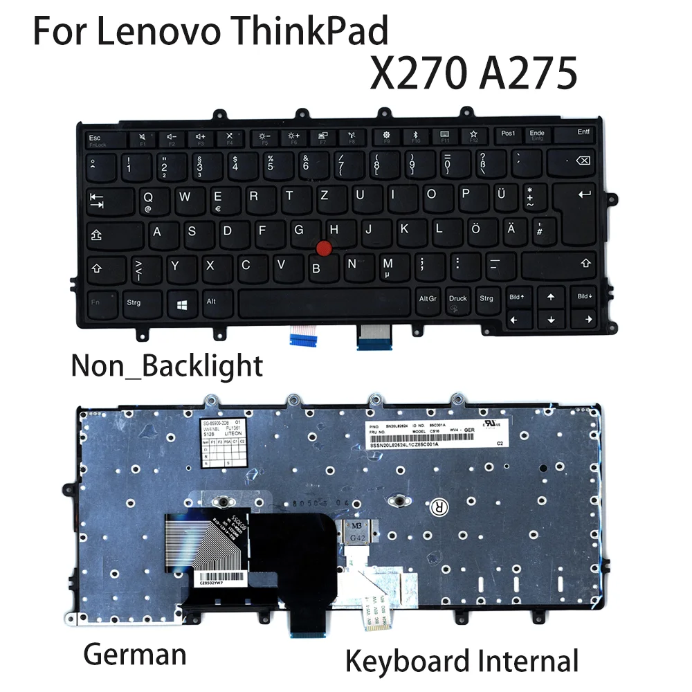 

New For Lenovo ThinkPad X270 A275 Laptop Keyboard Internal German Non_Backlight FRU:01EN560 01EP036