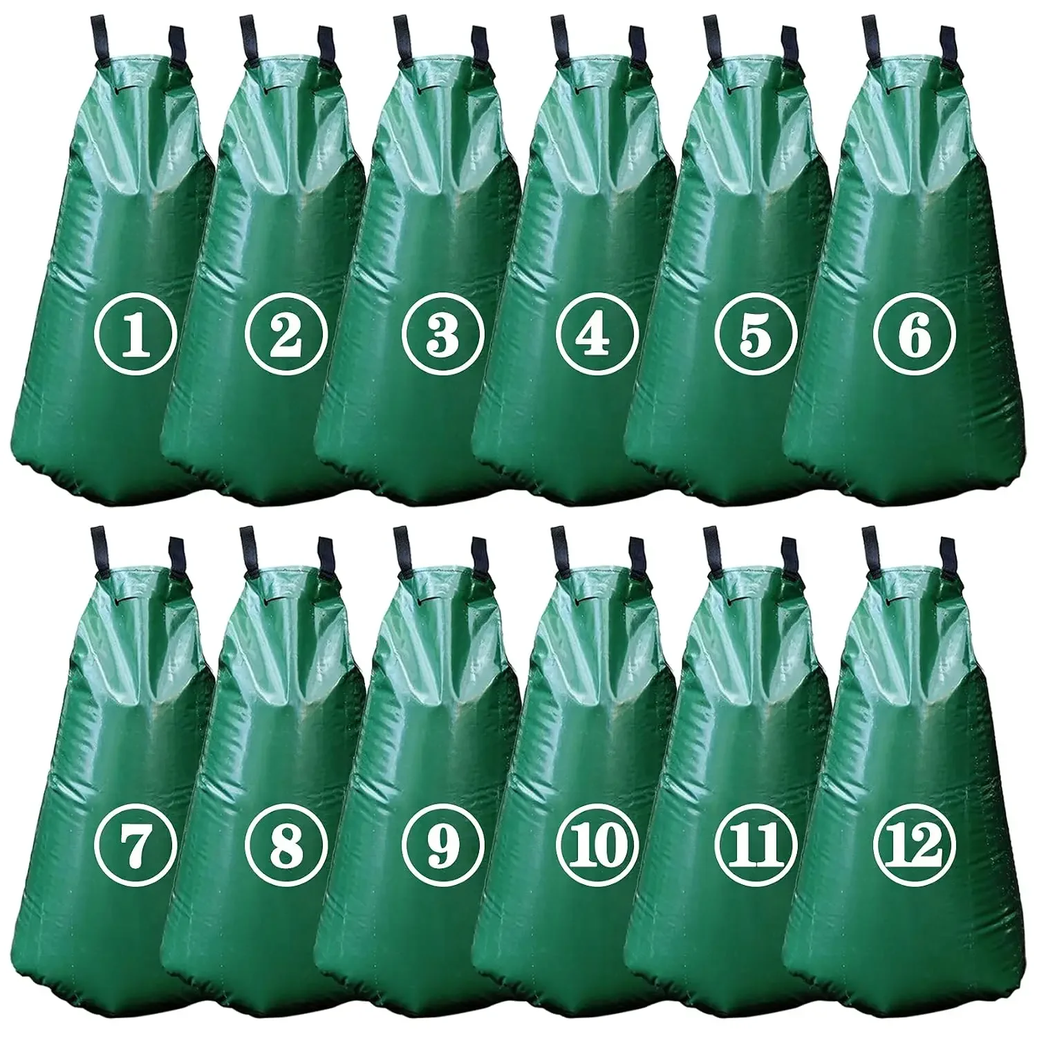 12 Pack 20 Gallon Tree Watering Bags, Reusable, Heavy Duty and Slow Release Gator Bags for Trees, Premium PVC Plant Drip