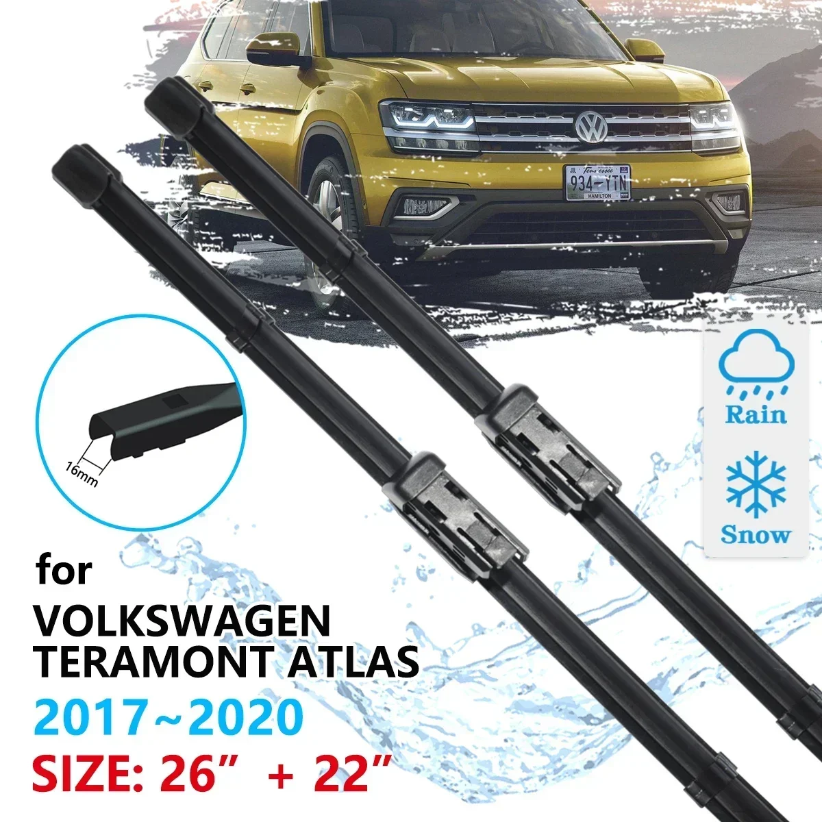 For Volkswagen VW Teramont Atlas 2017 2018 2019 2020 Windscreen Windshield Car Accessories Window Washer Car Front Wiper Blades