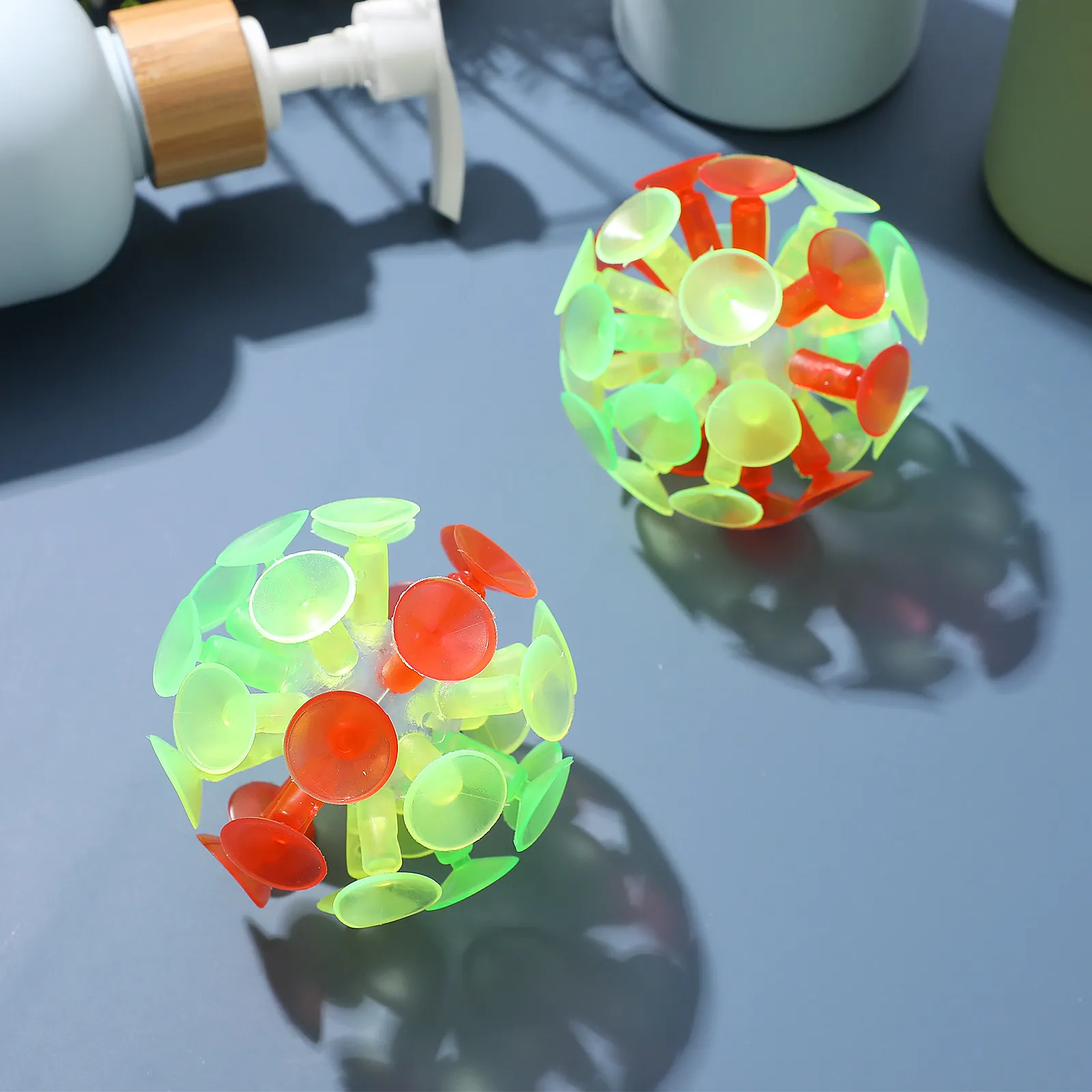 4Pcs Suction Cup Balls with Flashing Lights – Fun Luminescent Window Toys for Parties, Gifts & Stress Relief