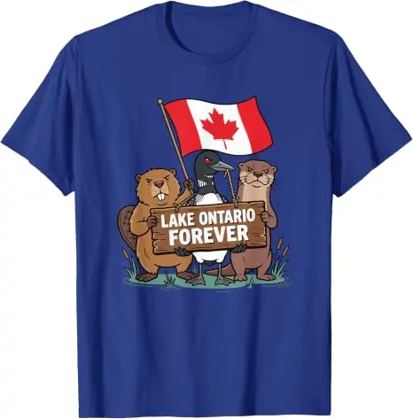 Lake Ontario Forever Otter Animals Flag Lustiges Anti-Lake-America T-Shirt Y2k Pro Lake Ontario Beaver Grafik-T-Shirt für Männer Jungen – Detail 12