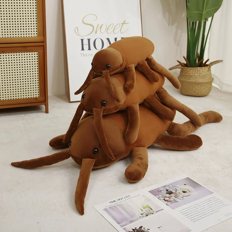 Simulation Cockroach Plush Toy Stuffed Funny Insect Toy Doll Creative Soft Pillow Weird Birthday Gift Toys