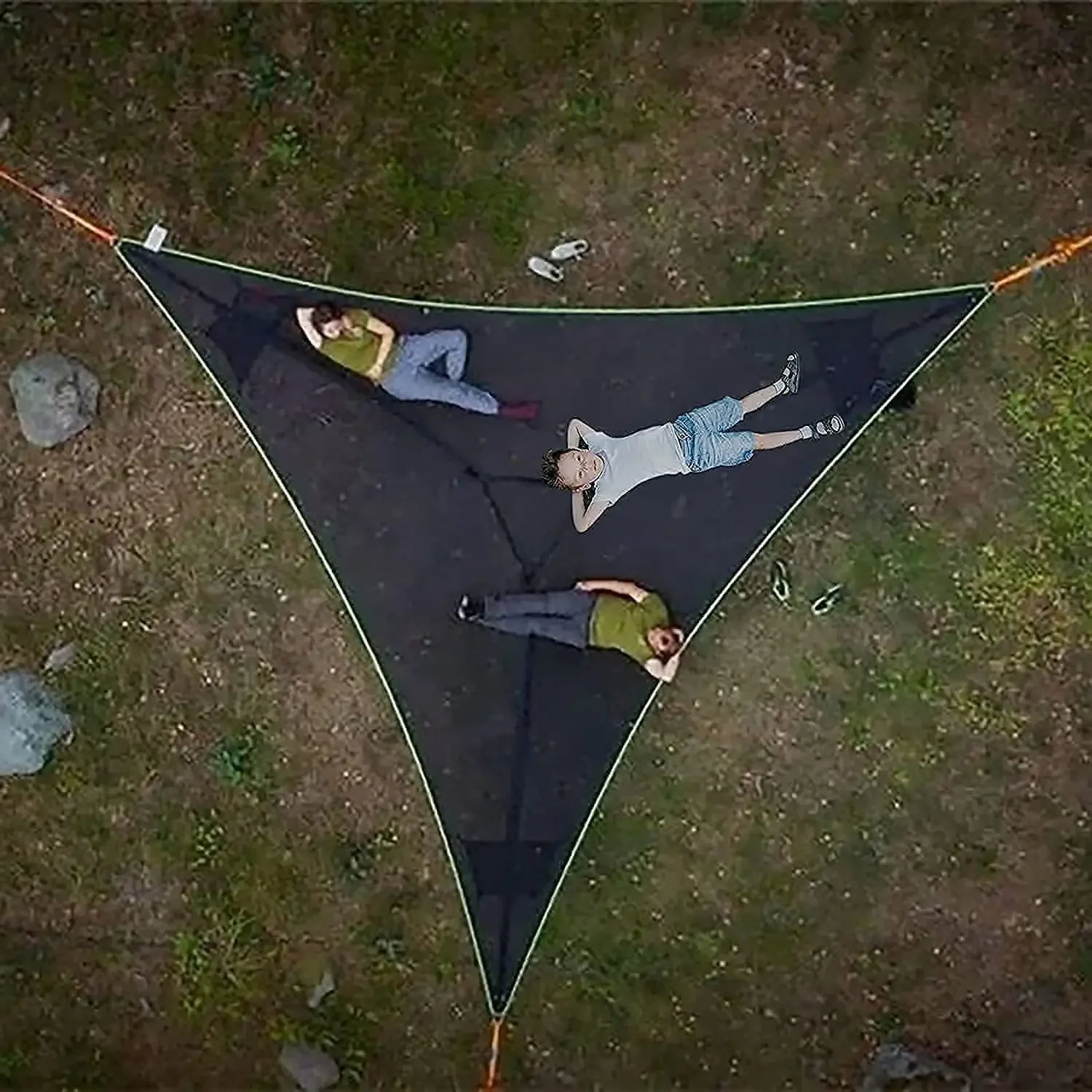 Portable triangle hammock anti-flip, multi-person hammock for camping and outdoor trips