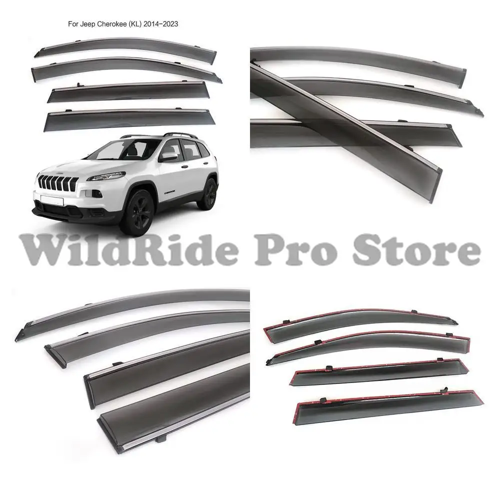 Molded Thickened Rain Deflector for Jeep Cherokee Windshield Window Visor Car Accessories 4pcs Set