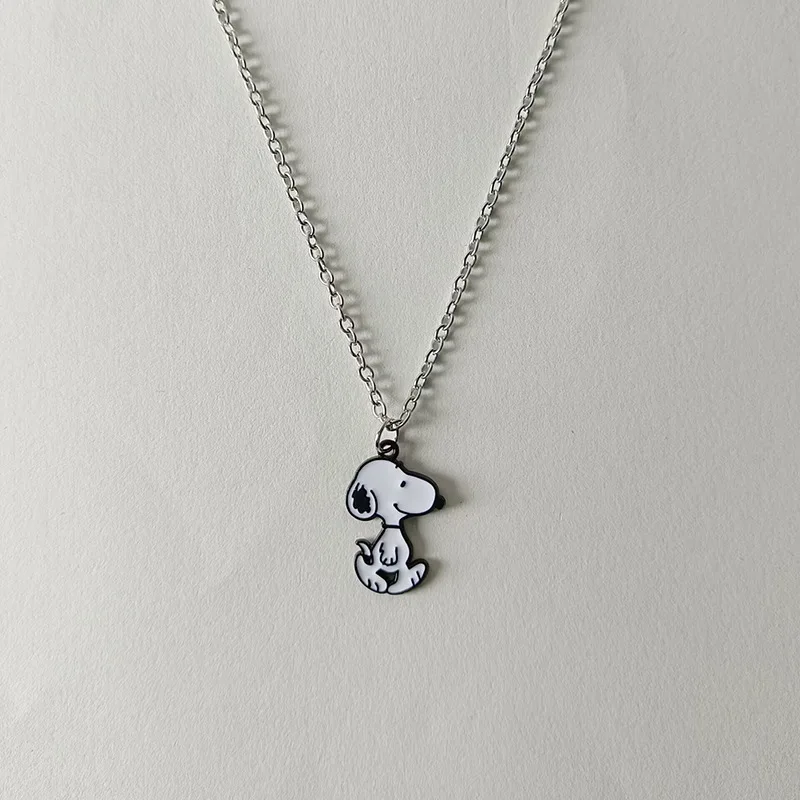 Snoopy Pendant Necklace Ring Classic Animation Kawaii Anime Accessories Bounce Cartoon Cute Fashion Best Friend and Couple Chain