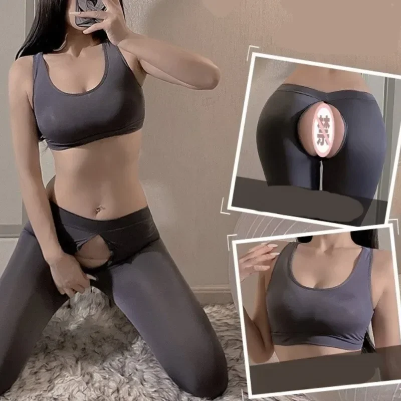 

Летний женский укороченный топ, спортивные штаны открытого давления, не нужно снимать пара, штаны для флирта, йоги, сексуальные майки, спортивные штаны, комплект