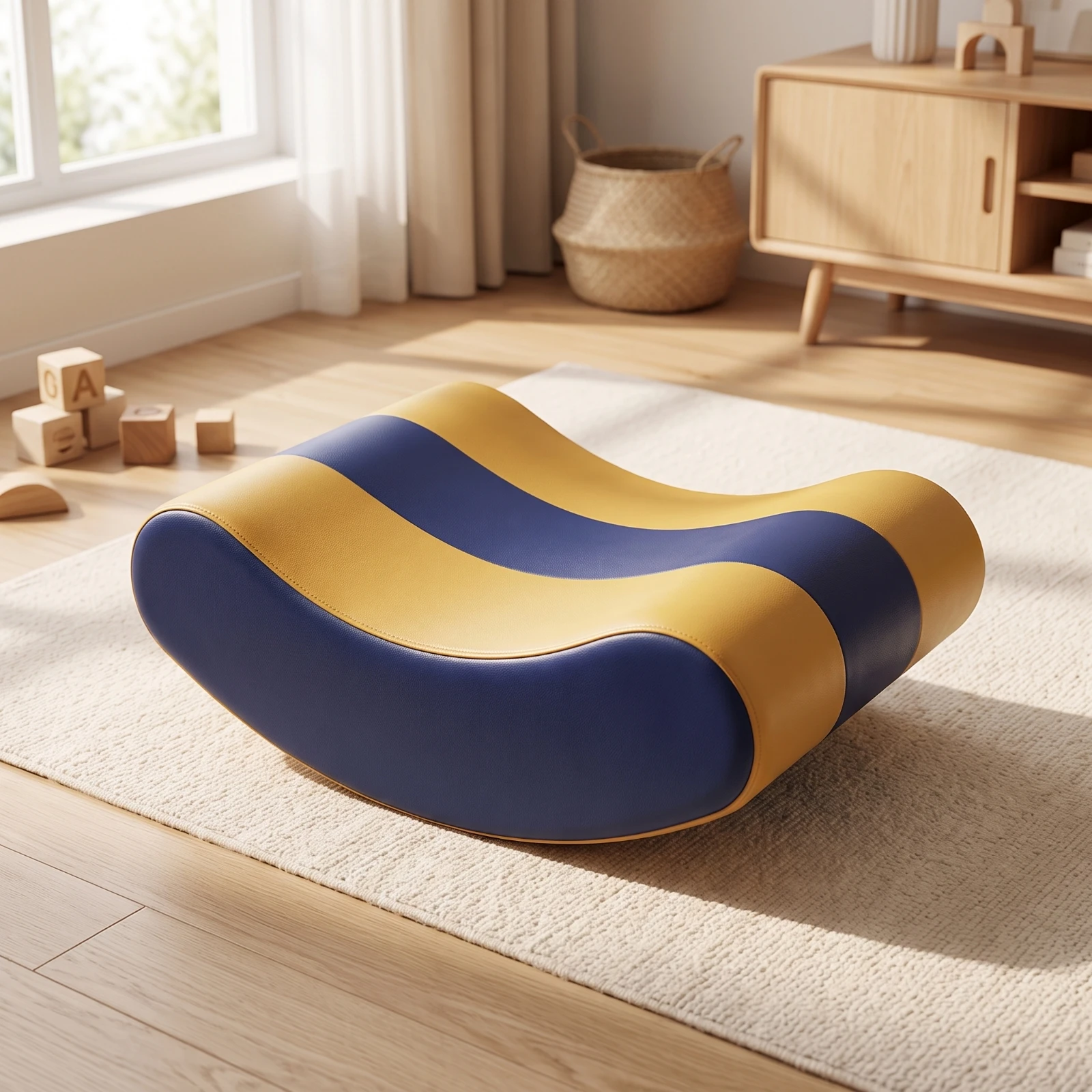 Rocking Boat Soft Rocker Mountable Indoor Balance Board Child-Friendly for Toddlers, Playroom, Nursery