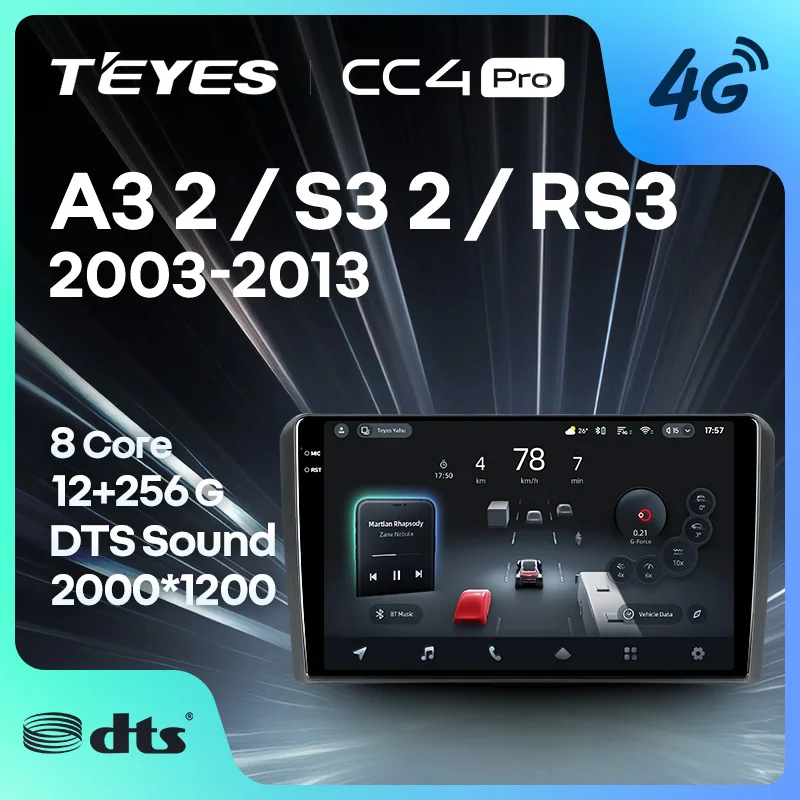 TEYES CC4 PRO For Audi A3 2 8P 2003 - 2013 S3 2 2006 - 2012 RS3 1 2011 2012 CarPlay Android Auto 2DIN Autoradio Car play Radio
