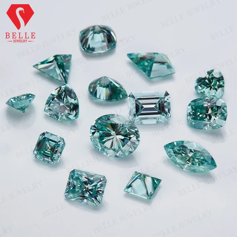 

Moissanite Stones Multiple Shapes Wholesale Price Aqua Blue Color Moissanite Brilliant Cut Loose Gem Fancy Cut For Jewelry Charm