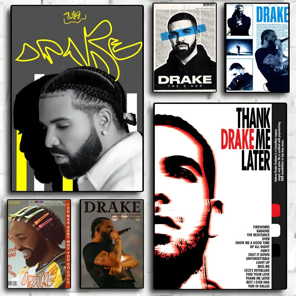 D-Drake Poster Wall Art Wall Stickers Home Living Room Bedroom Bar Office Decor Prints Personalized Gift