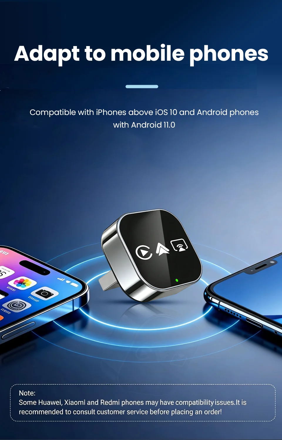CarRocket Intelligente Autosysteme 4-in-1 Kabelloser CarPlay-Adapter Android Auto für eingebautes CarPlay passend für VW FAIT – Detail 2